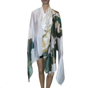 Long pendant Necklace Loop brown leather jewellery Statement neckpiece ring